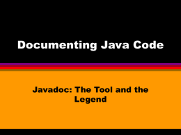 Documenting Java Code - University of KwaZulu