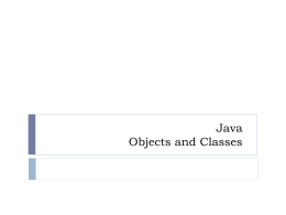 Java Objects and Classes