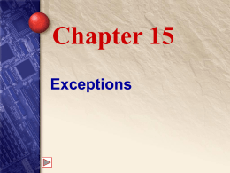 Chapter 15 Exceptions