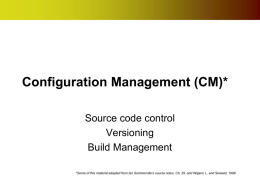 Configuration management - The Software Enterprise