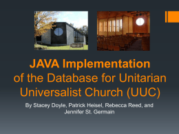 JAVA Implementation of the Database for Unitarian