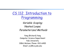 CS 112 Introduction to Programming