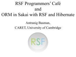 RSF Programmers - CARET - University of Cambridge