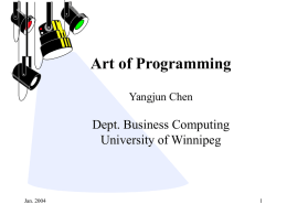 programming - The University of Winnipeg