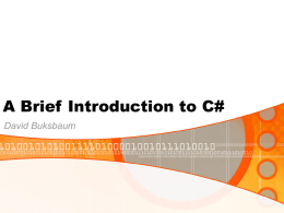 A Brief Introduction to C