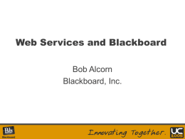 Web Services and Blackboard