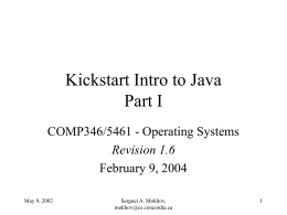 Kickstart Intro to Java