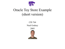 Oracle Toy Store Example