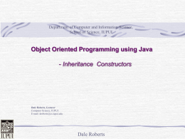 Java Inheritance Constructors - Department of Computer and