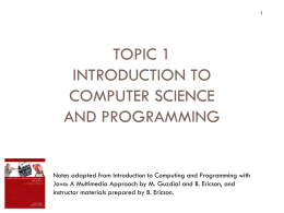 cs1026_topic1 - Computer Science