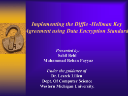 Implementing the Diffie-Hellman Key Agreement using Data