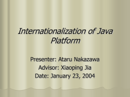Internationalization of Java Platform