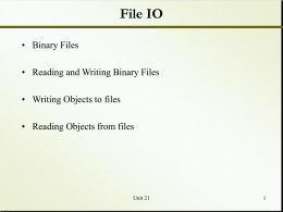 Reading From a Binary File