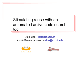 Stimulating reuse with an automated active code search tool