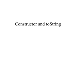 Constructor and toString