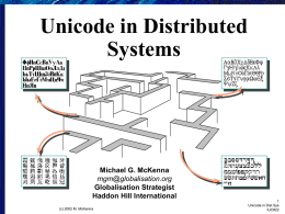 Unicode in Distributed Systems