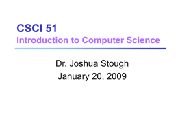 Jan 20 - Joshua Stough