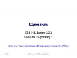 cse142-D1-Expressions - University of Washington
