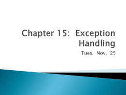 Chapter 15: Exception Handling