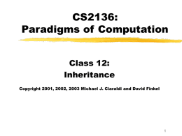 CS2136: Class 12