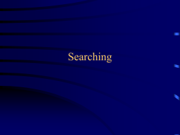 Searching and Sorting