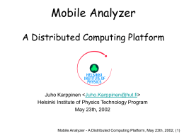 Mobile Analyzer A Distributed computing platform