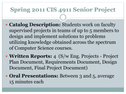Updated slides with the proposed projects for Spring 2011