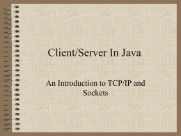 Client/Server In Java