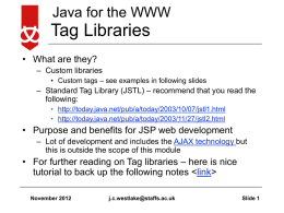 JSP and Tag Libraries