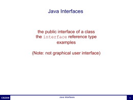 Lecture 25: Java Interfaces