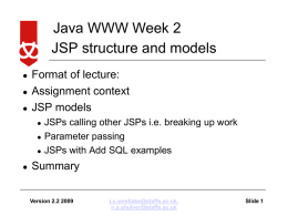 Architecture of JSPs