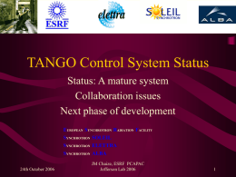 Tango Control System Status - the TANGO Controls website