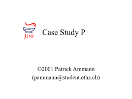 JiniCaseStudy1-slides - Network and Systems Laboratory