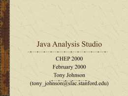 Java Analysis Studio - Chep 2000 Home Page