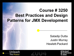 Best Practices and Design Patterns for JMX Development