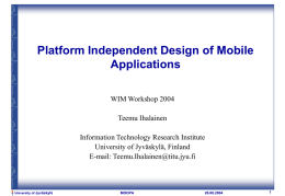 Platform independent design of mobile applications