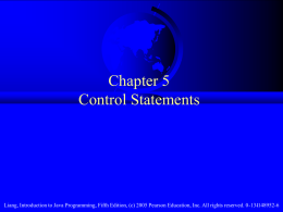 CHAPTER 5 - Selection Statement