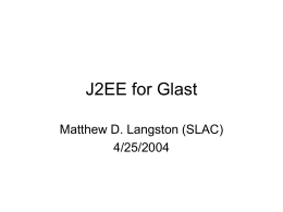 J2EE for Glast
