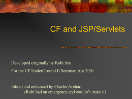CF and JSP/Servlets A Comparison