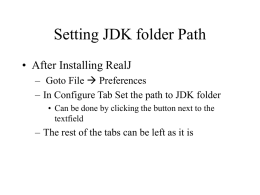Setting JDK folder Path