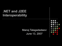 .NET and J2EE Interoperability
