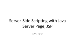 Server-Side Scripting with Java Server Page