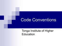 Code Conventions - Tonga Institute of Higher Education