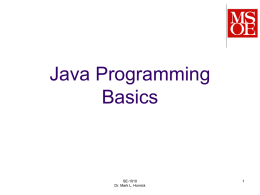 Java Basics Review
