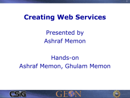Creating Web Services
