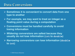 Data Conversion and Strings