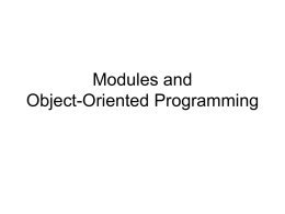 Modules and OOP.