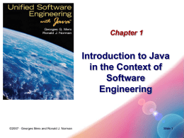 Introduction to Java in the Context of Software Engineering