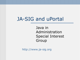 JA-SIG uPortal Effort - Common Solutions Group
