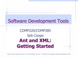 7. Ant and XML: Getting Started
